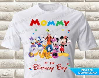 Topolino Clubhouse Mamma del festeggiato Trasferimento termoadesivo, Topolino Clubhouse Trasferimento termoadesivo, Topolino Maglietta Trasferimento termoadesivo