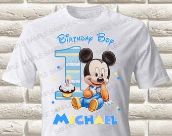 Baby Mickey Mouse First Birthday Iron On Transfer, Baby Mickey Mouse First Birthday Boy Iron On Transfer, Baby Mickey Mouse Iron On Transfer