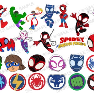 Spidey en zijn geweldige vrienden SVG, Spiderman SVG, Spiderman-clipart, Spider-Man silhouet, Spider-Man digitaal, Spider vers digitaal