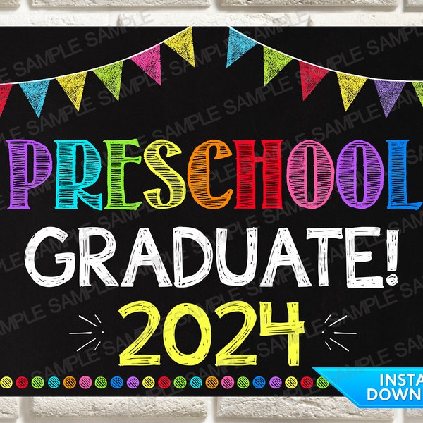 Preschool Graduate Sign, Preschool Graduate 2024, Preschool Graduation, Preschool Graduation Sign, Last Day of Preschool Sign