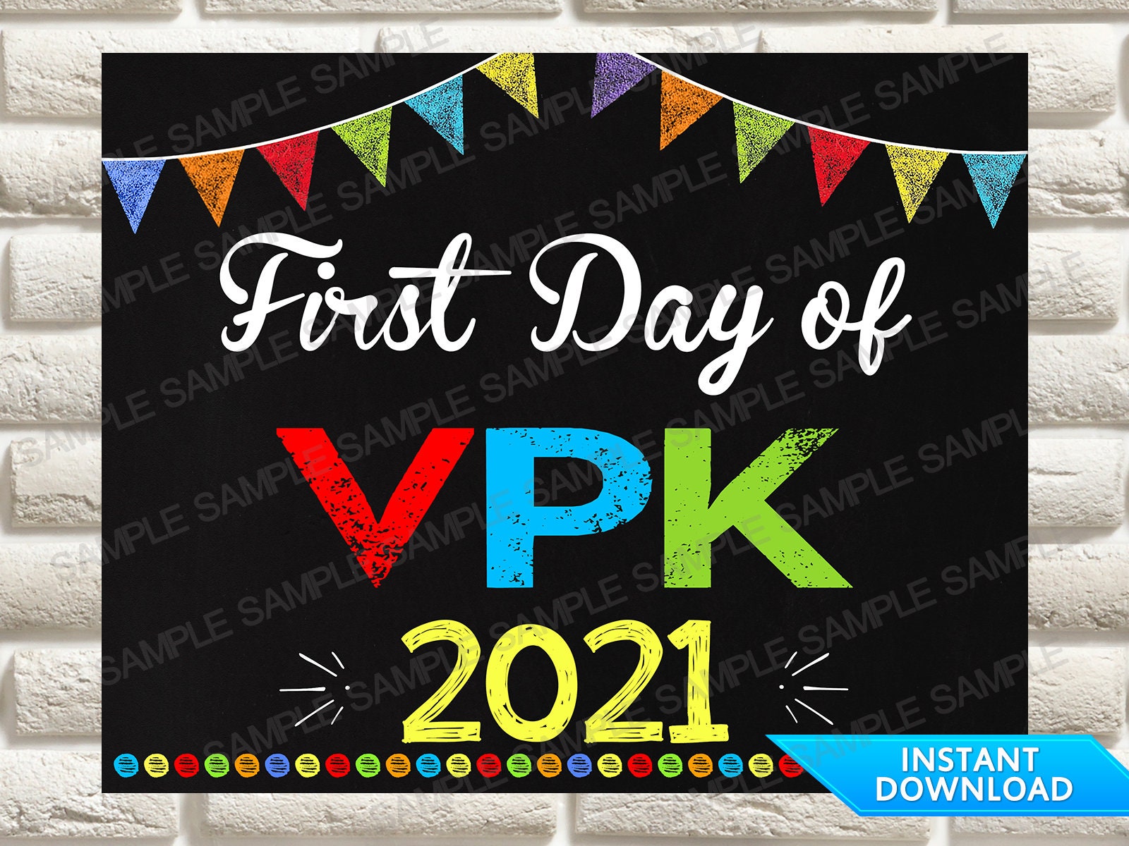 First Day of VPK Sign First Day of VPK Chalkboard Sign First Etsy
