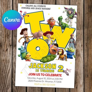 Toy Story Invitation Toy Story Birthday Buzz Lightyear Invitation Toy Story Party Toy Story Editable Invitation