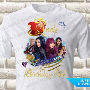 Descendants Uncle of the Birthday Girl Iron On Transfer, Descendants Iron On Transfer, Descendants Birthday Shirt Iron On Transfer