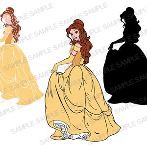 Princess SVG, Princess PNG, Belle SVG Layered