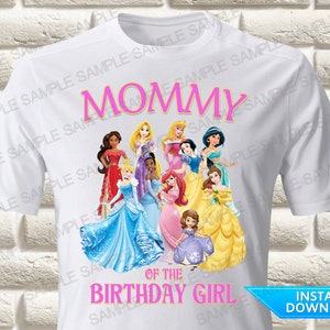 Princess Mommy of the Birthday Girl Iron On Transfer, Princess Iron On Transfer, Princess Birthday Shirt Iron On