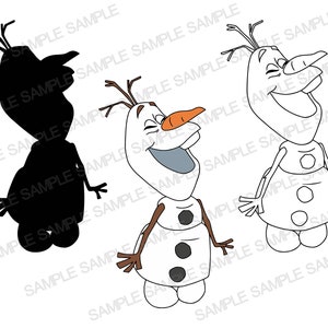 オラフ SVG、アナと雪の女王 SVG、オラフ クリップアート、オラフ シルエット、オラフ カット ファイル、オラフ Cricut、オラフ PNG ファイル、オラフ PDF ファイル