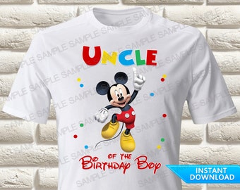 Mickey Mouse Uncle of the Birthday Boy Iron On Transfer, Mickey Mouse Iron On Transfer, Mickey Mouse Birthday Shirt Iron On Transfer