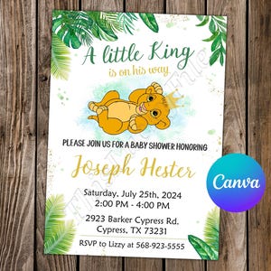 Lion King Invitation Lion King Birthday Lion King Party Lion King Editable Invitation Lion King Digital Card