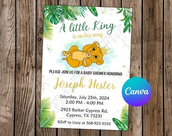 Lion King Invitation Lion King Birthday Lion King Party Lion King Editable Invitation Lion King Digital Card