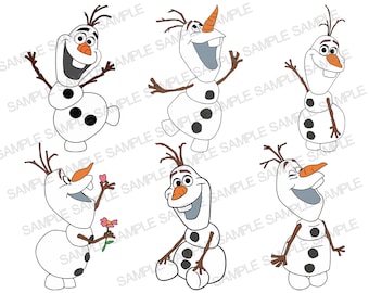 Olaf SVG, Frozen SVG, Clipart de Olaf, Silueta de Olaf, Archivos de corte de Olaf, Olaf Cricut, Archivo PNG de Olaf, Archivo PDF de Olaf
