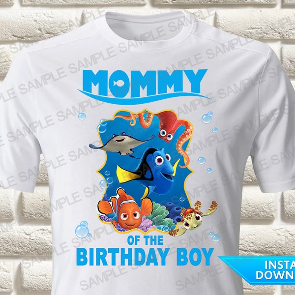 Finding Dory Mommy of the Birthday Boy Iron On Transfer, Finding Dory Iron On Transfer, Finding Dory Birthday Shirt Iron On Transfer