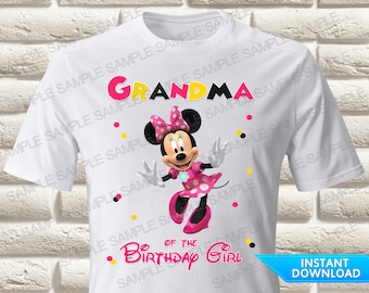 Minnie Mouse Grandma of the Birthday Girl Iron On Transfer, Minnie Mouse Iron On Transfer, Minnie Mouse Birthday Shirt Iron On Transfer