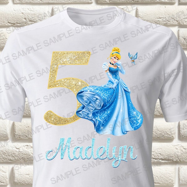 Princess Cinderella Iron On Transfer, Cinderella Birthday Girl Iron On Transfer, Cinderella Birthday Shirt Iron On Transfer Only digital PNG