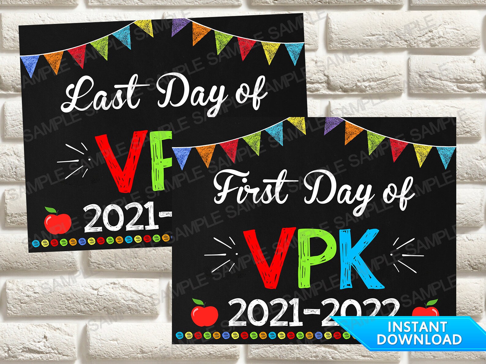 First Day and Last Day of VPK Chalkboard Sign First day of Etsy