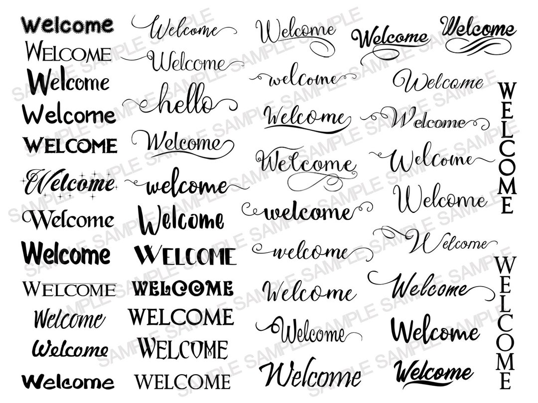 Welcome Svg Welcome Calligraphy Svg Script Svg Welcome Cricut