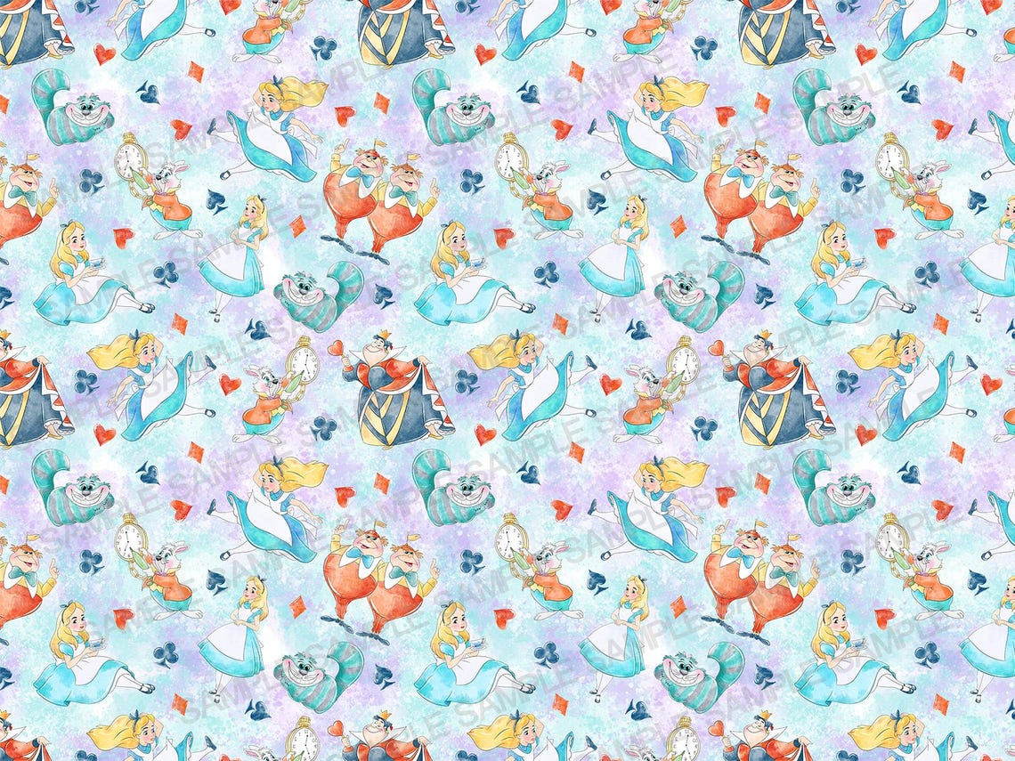 Alice in Wonderland Seamless Pattern Alice Pattern Alice Digital ...