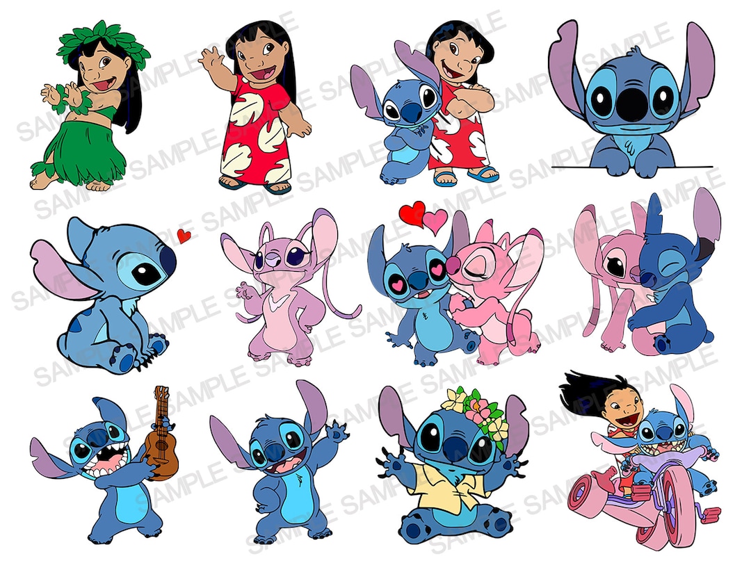 Cumpleaños Pastel Stitch DXF, SVG, PNG, eps Archivos Lilo & Stitch