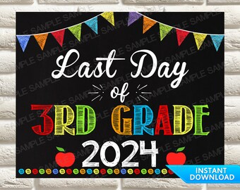 Girl Last Day of 3rd Grade Sign, Last Day of Third School Sign Last Day ...