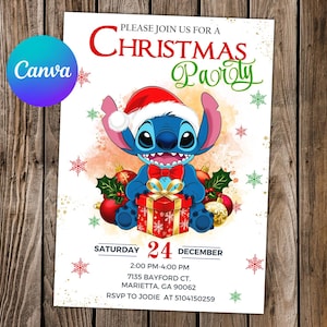 Costurar Convite de Natal Costurar Convite Costurar Aniversário Costurar Festa Costurar Convite Editável Costurar Cartão Digital