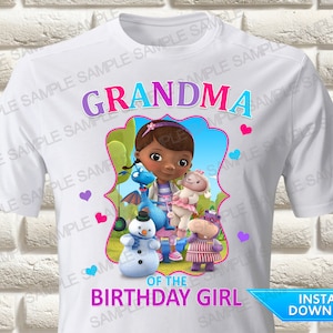 Doc McStuffins Grandma of the Birthday Girl Iron On Transfer, Doc McStuffins Iron On Transfer Doc McStuffins Birthday Shirt Iron On Transfer