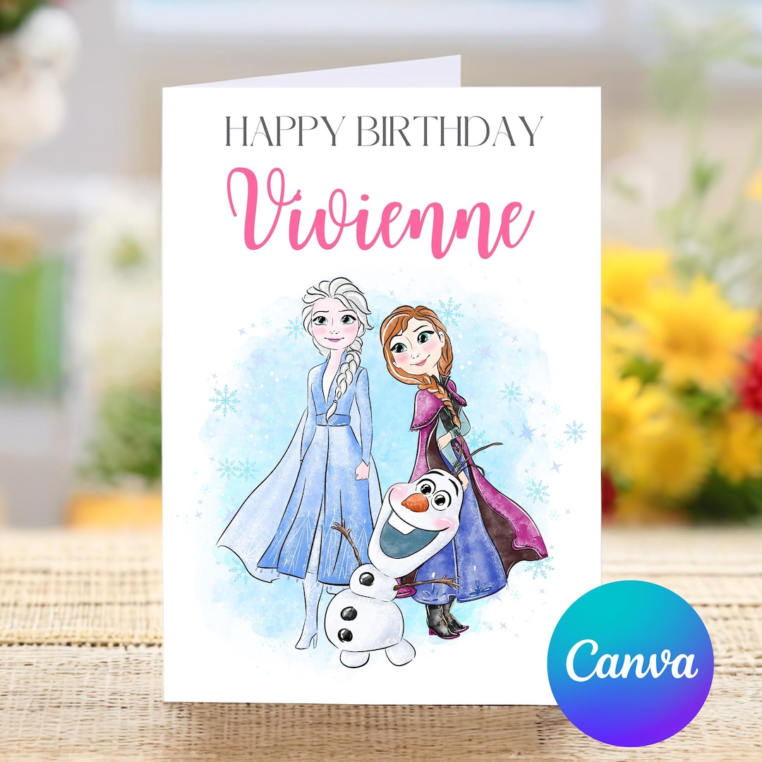 Happy Birthday Frozen, Frozen Birthday Card, Olaf Watercolor Birthday Card, Cute Card ...