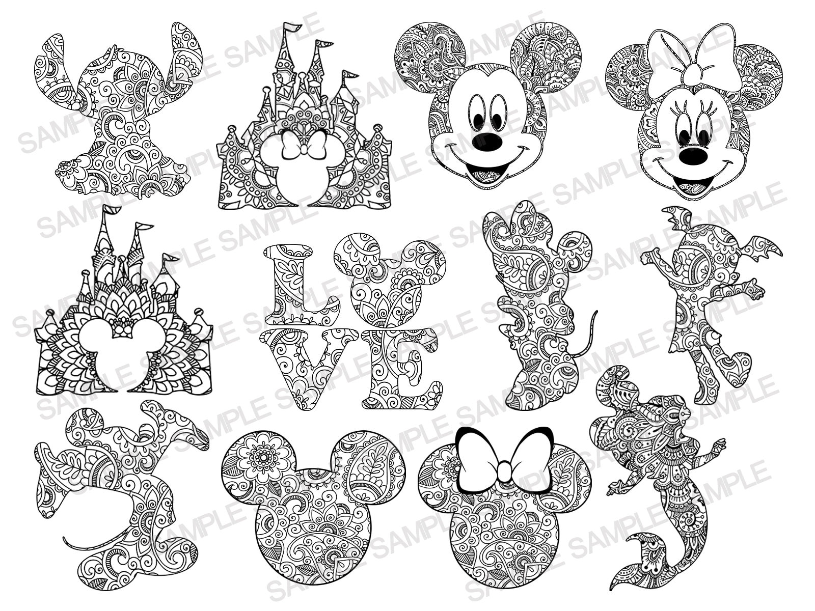 Mickey Mouse Bundle SVG Mandala SVG Mickey Mouse SVG Mandala - Etsy