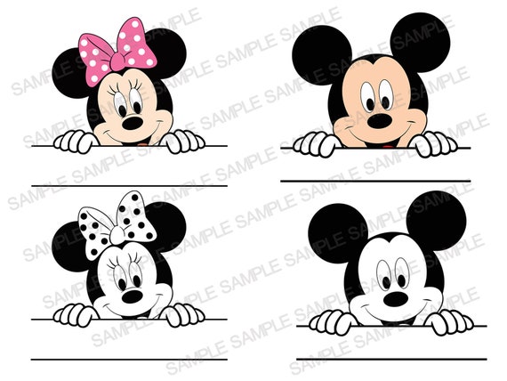 Mickey Mouse SVG Peeking Mickey SVG Peeking Mickey Mouse - Etsy