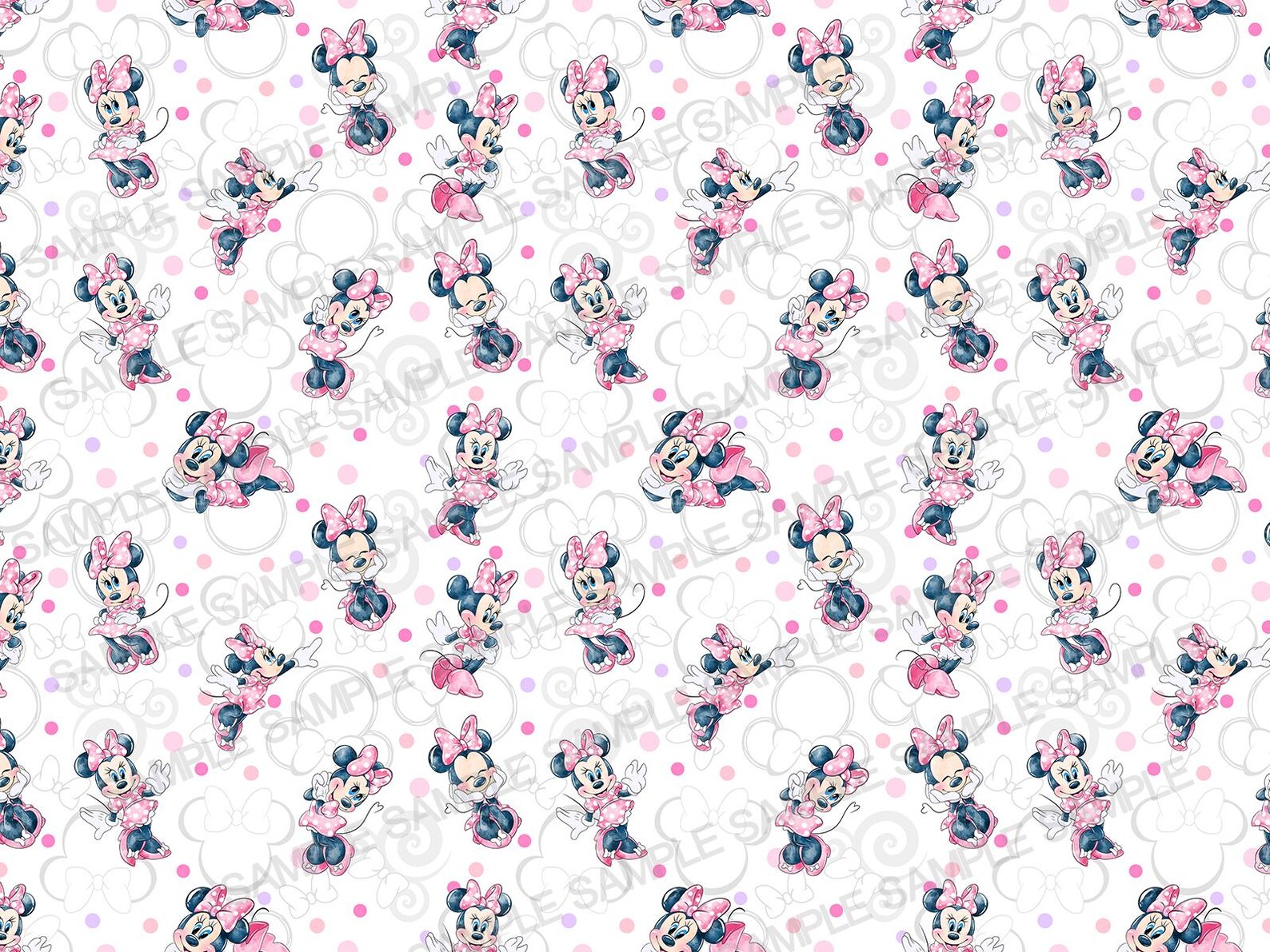 Minnie Mouse Seamless Pattern Minnie Mouse Digital Pattern Minnie Mouse ...