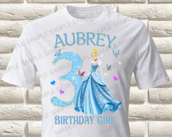 Princess Cinderella Iron On Transfer, Cinderella Birthday Girl Iron On Transfer, Cinderella Birthday Shirt Iron On Transfer Only digital PNG