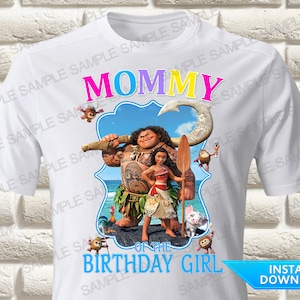 Vaiana Mami des Geburtstagskindes Bügelbild, Prinzessin Moana Bügelbild, Prinzessin Moana Geburtstagsshirt Bügelbild