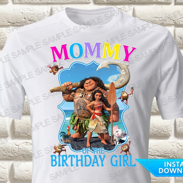 Moana Mommy of the Birthday Girl Iron On Transfer, Princess Moana Iron On Transfer, Princess Moana Birthday Shirt Iron On Transfer