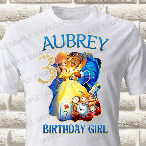 Princess Belle Birthday Shirt Beauty And The Beast Birthday Etsy Uk