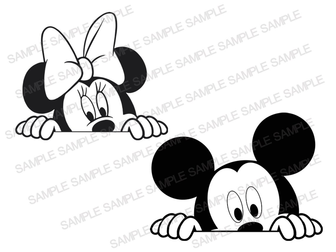 Mickey Mouse SVG Peeking Mickey SVG Peeking Mickey Mouse | Etsy UK