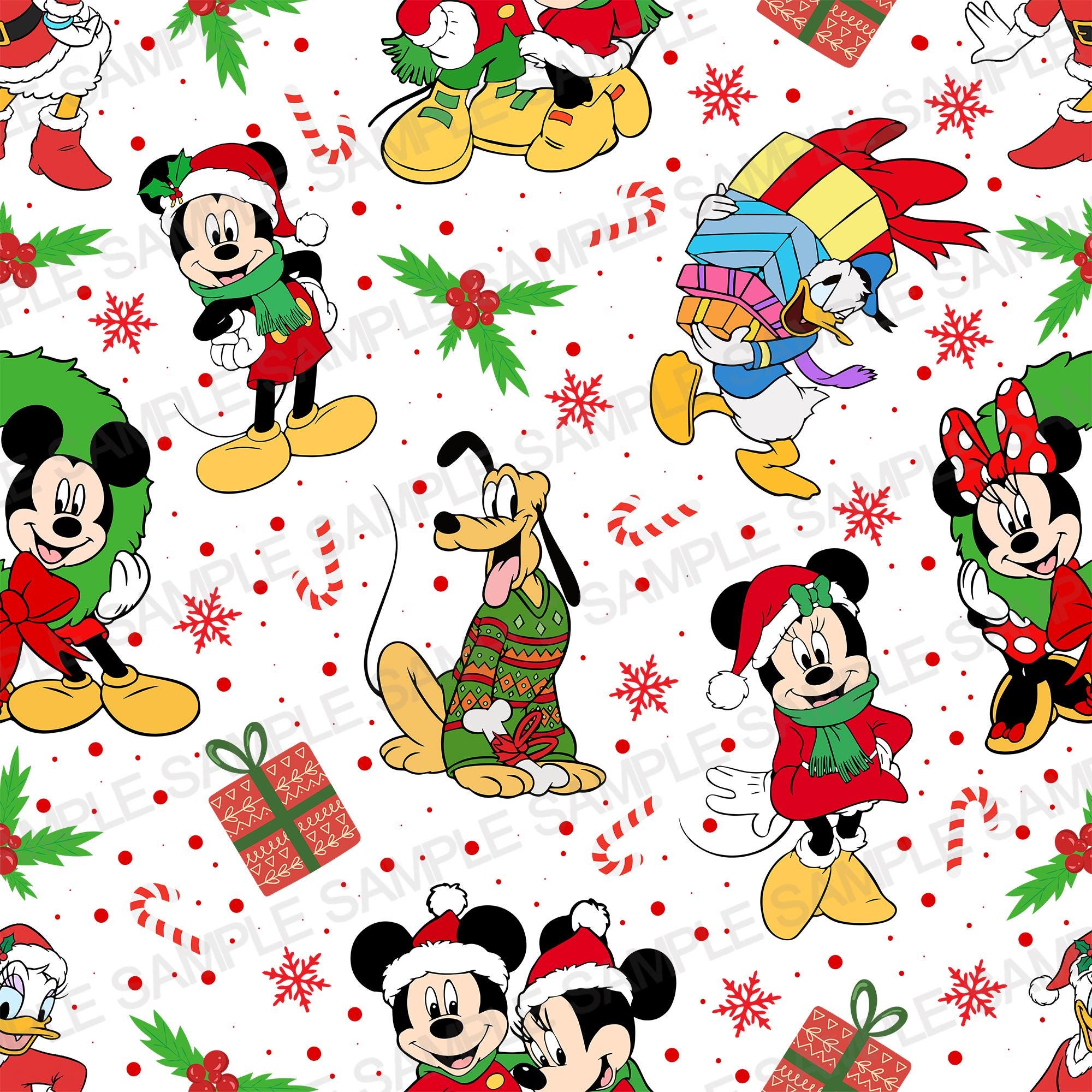 Mickey mouse christmas background - Etsy México, image size:2000x2000