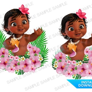 Baby Moana Clipart, Baby Moana Bügelbild Baby Moana Geburtstag Shirt Applikation (OnlyPNG)