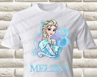 La Reine des neiges fer à repasser sur la Reine des neiges d'anniversaire fille à repasser Fer à repasser sur la chemise d'anniversaire la Reine des neiges transfert Fer à repasser sur la reine des neiges chemise T-shirt la reine des neiges, PNG uniquement