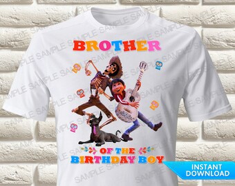 Coco Brother of the Birthday Boy Iron On Transfer, Coco Iron On Transfer, Coco Birthday Shirt Iron On Transfer, Coco Shirt, Coco Party Shirt