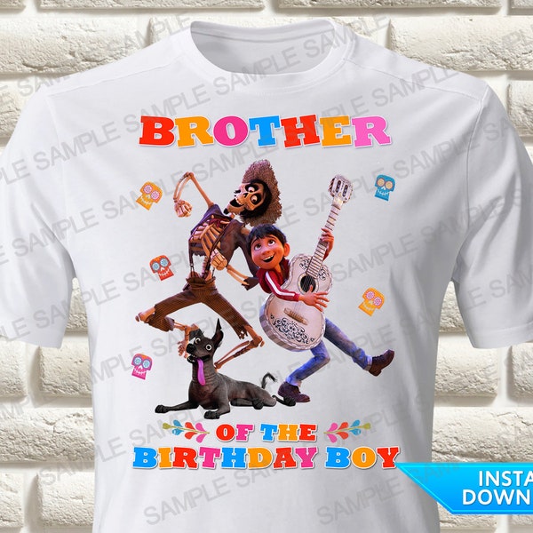 Coco Brother of the Birthday Boy Iron On Transfer, Coco Iron On Transfer, Coco Birthday Shirt Iron On Transfer, Coco Shirt, Coco Party Shirt