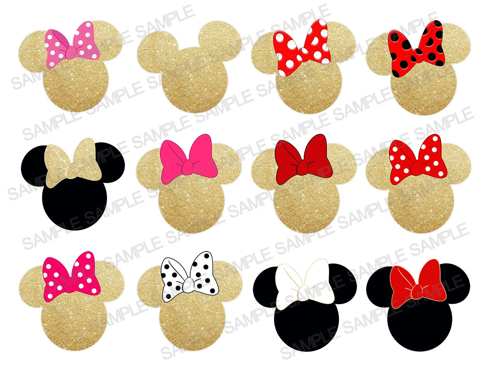 Minnie Mouse Png Gold Minnie Png Gold Minnie Mouse Gold Png Etsy