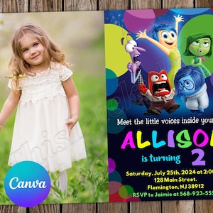 Inside Out Invitation Inside Out Birthday Inside Out Party Inside Out Editable Invitation Inside Out Digital Card