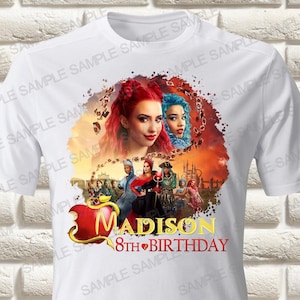Descendants Rise of Red Iron On Transfer, Descendants Birthday Girl Iron On Transfer, Descendants Birthday Shirt iron, (Only digital PNG)
