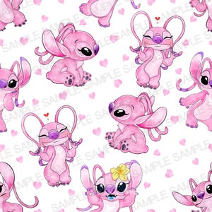Stitch Seamless Pattern Angel Seamless Pattern Stitch Digital Pattern Angel Background Pattern