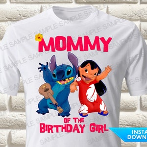 Lilo and Stitch Mommy of the Birthday Girl Iron On Transfer, Lilo and Stitch Iron On Transfer, Lilo and Stitch Shirt Iron On Transfer