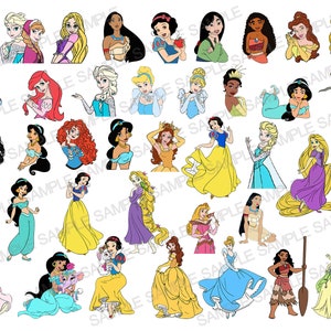Princesse SVG, clipart princesse, princesse bundle png, chemise silhouette princesse, fichier Cricut Svg, svg en couches, fichiers de coupe