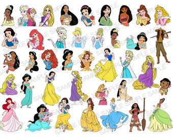 Princess SVG, Princess Clipart, Princess bundle png, Princess Silhouette Shirt, Cricut Svg File, Layered svg, Cut files