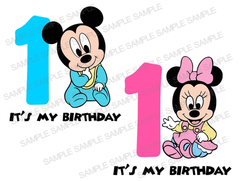 Download Baby Mickey Mouse SVG Baby Minnie Mouse SVG First Birthday ...