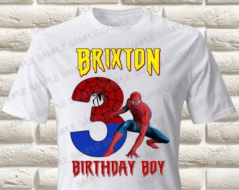 Spider Man Iron On Transfer, SpiderMan Birthday Boy Iron On Transfer, Spider Man Birthday Shirt Iron On Transfer, (Only digital PNG)
