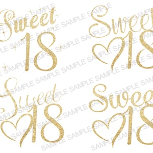 Sweet 18 PNG-Datei, Sweet Eighteen PNG, Birthday Girl PNG, Sweet 18 Clipart, 18 Geburtstag Png, Sweet 18 Schnittdateien, Sweet 18 Cricut