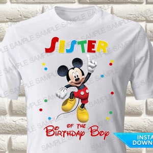 Mickey Mouse Sister of the Birthday Boy Iron On Transfer, Mickey Mouse Iron On Transfer, Mickey Mouse Birthday Shirt Iron On Transfer