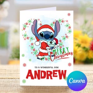 Joyeux Noël à un fils merveilleux, carte de joyeux Noël personnalisée au point, Noël au point, jolie carte